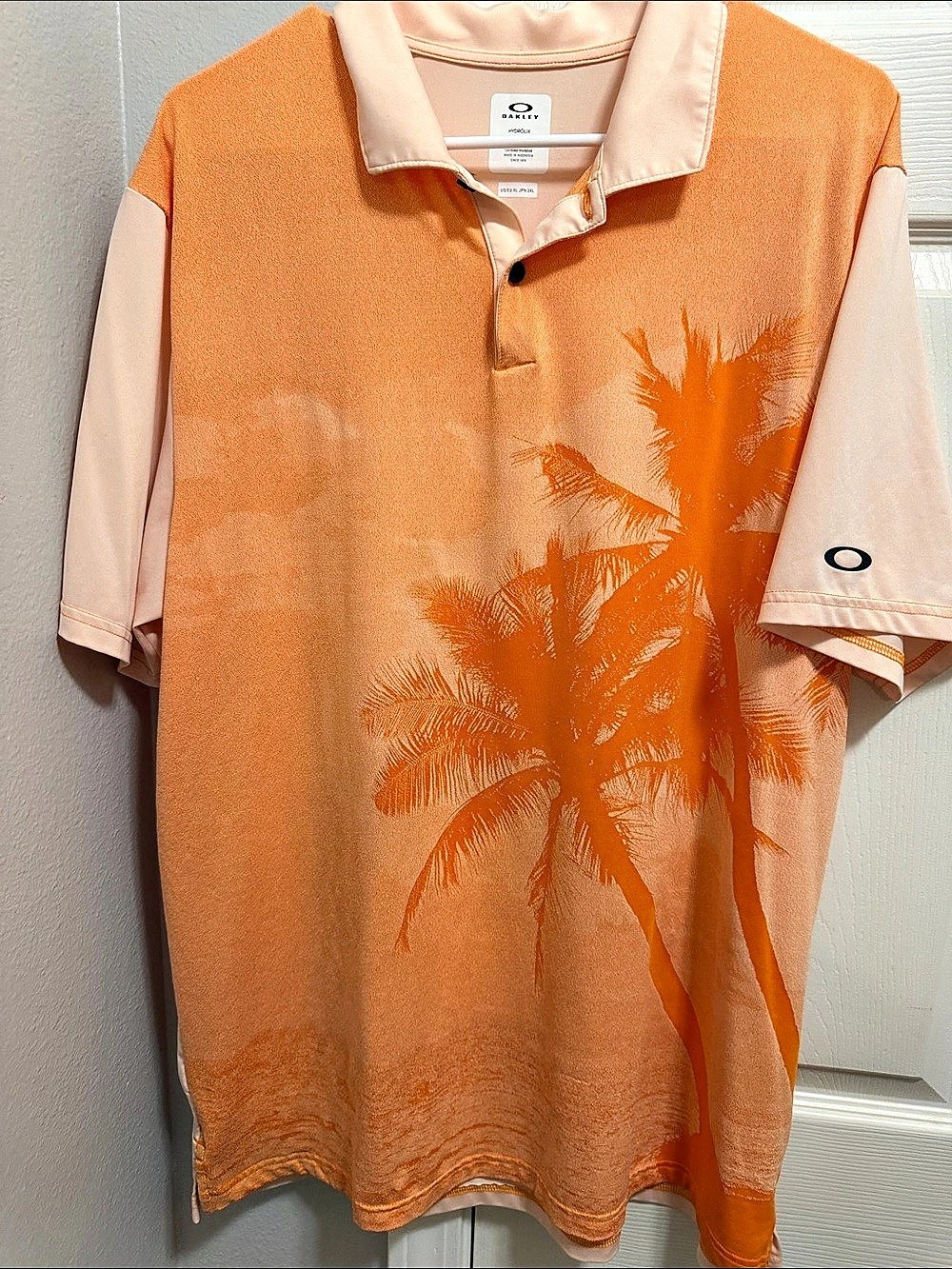 Oakley Reduct Palm Trees Polo Men's Orange & Cream Polo XL